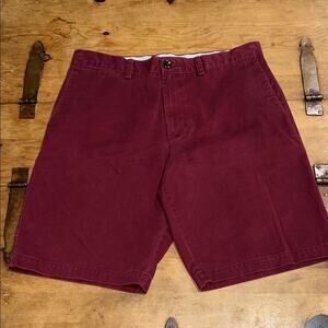 Banana Republic Men's Dark Red Flat Front Shorts Size 34